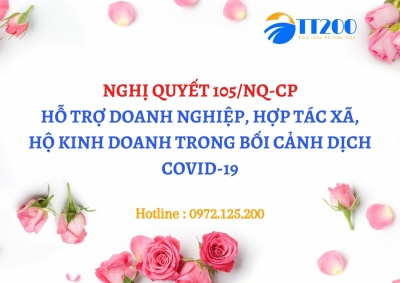 NGHỊ QUYẾT 105/NQ-CP : HỖ TRỢ DN, HTX, HKD TRONG DỊCH COVID-19