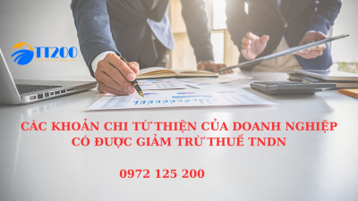 CÁC KHOẢN CHI TỪ THIỆN CỦA DOANH NGHIỆP CÓ ĐƯỢC GIẢM TRỪ THUẾ TNDN