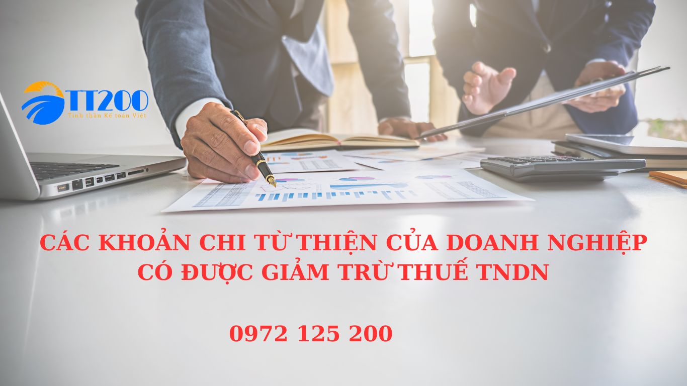 CHI PHÍ ĐƯỢC TRỪ THUẾ TNDN ĐỐI VỚI TIỀN TỪ THIỆN